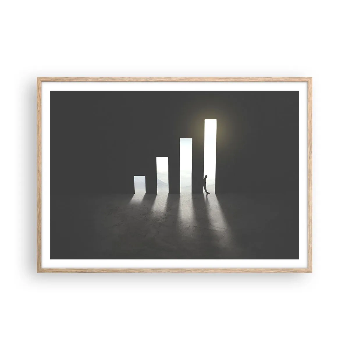 Plagát v ráme zo svetlého duba - Úspech – impresia - 100x70 cm