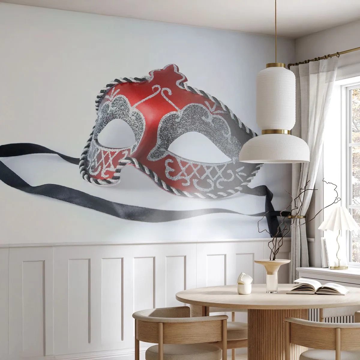 Fototapeta Premium Sand - Pozvánka na bál - Benátska maska, Benátky, Karneval - 400x280 cm