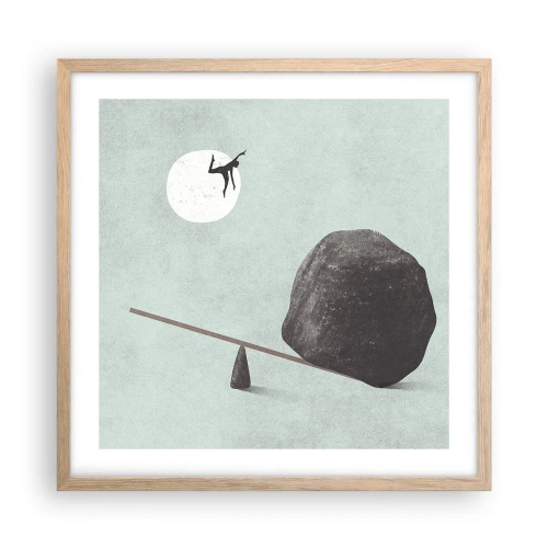 Plagát v ráme zo svetlého duba - Splnený sen - 50x50 cm