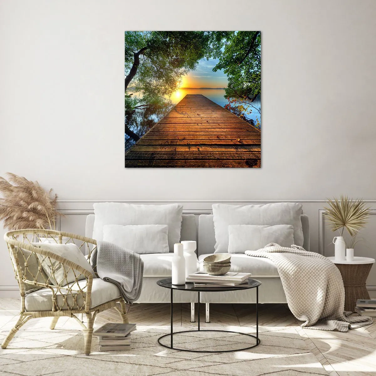 Obraz na skle - Neponáhľaj sa, posaď sa - 60x60 cm