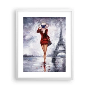 Plagát v bielom ráme - Parížske symboly - 40x50 cm