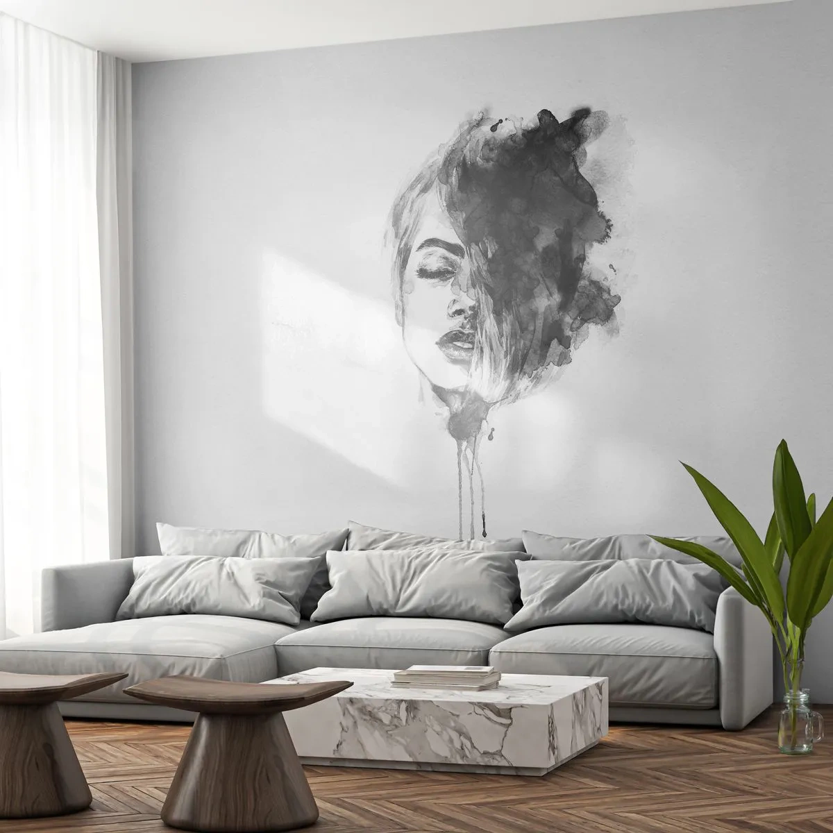 Fototapeta na mieru Premium Canvas - O čom sníva dievča - Portrét ženy, Ženská tvár, Abstrakcia