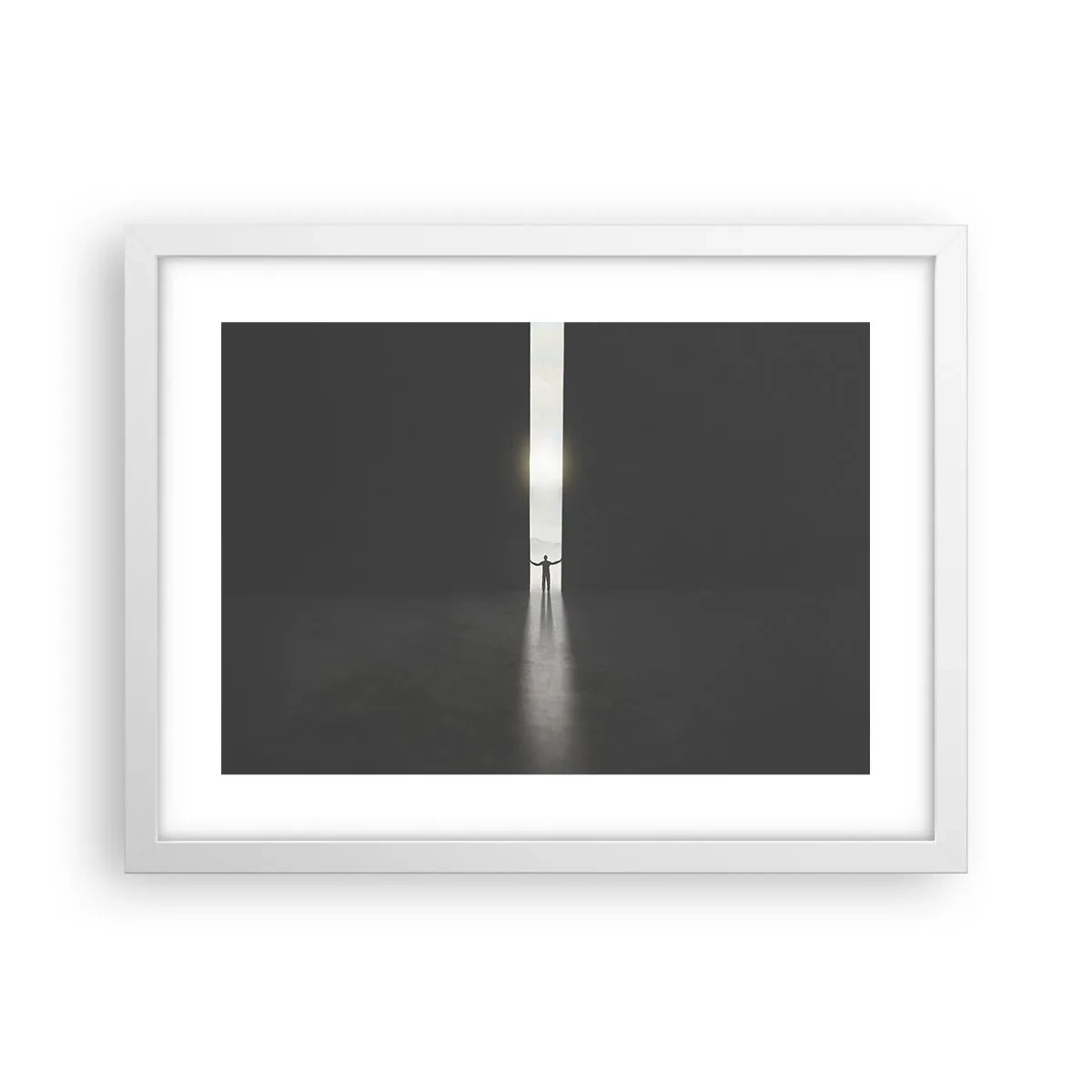 Plagát v bielom ráme - Krok k svetlej budúcnosti - 40x30 cm