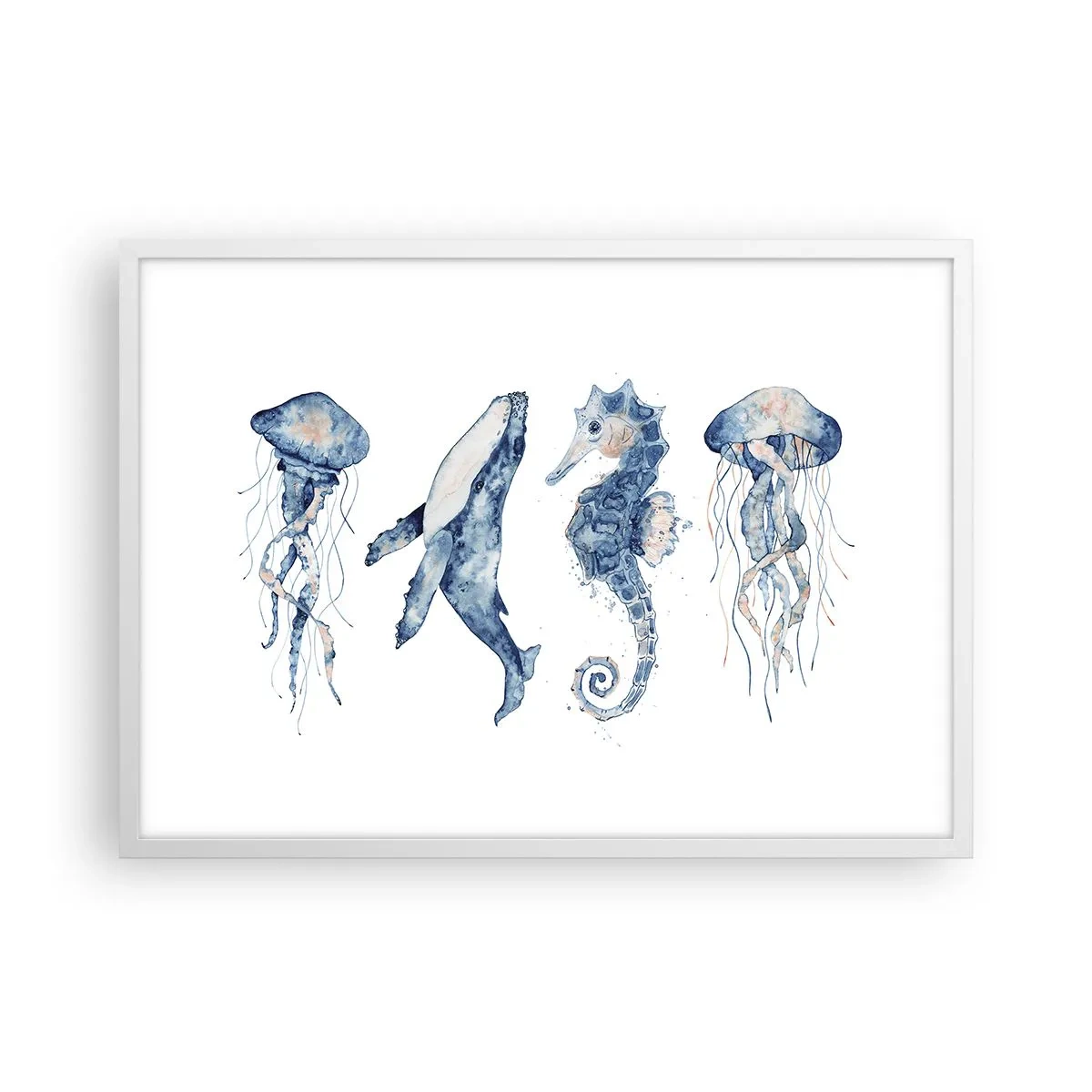 Plagát v bielom ráme - Morská divočina - 70x50 cm