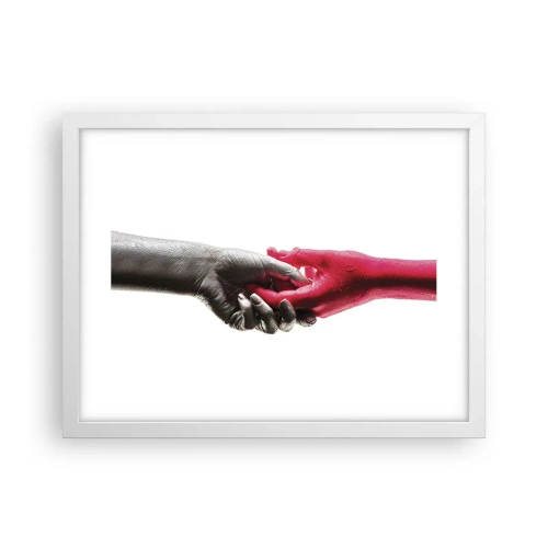 Plagát v bielom ráme - Spolu aj keď sme odlišní - 40x30 cm