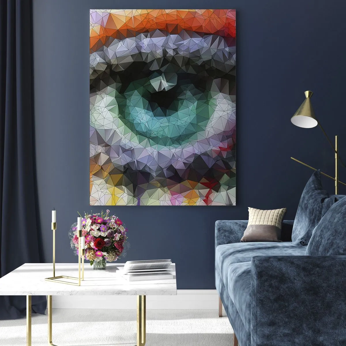 Obraz na skle - Kryštalický lesk očí - 50x70 cm