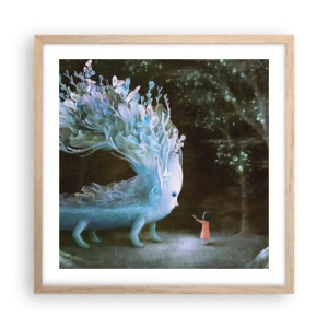 Plagát v ráme zo svetlého duba - Fantastické stretnutie - 50x50 cm