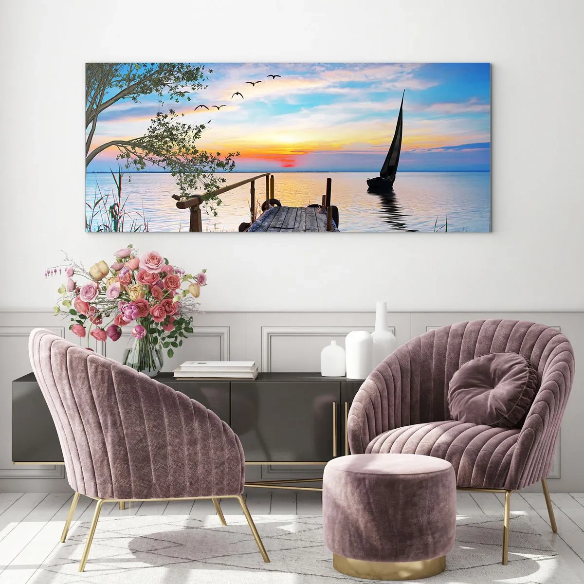 Obraz na skle - Dobrý večer - 120x50 cm