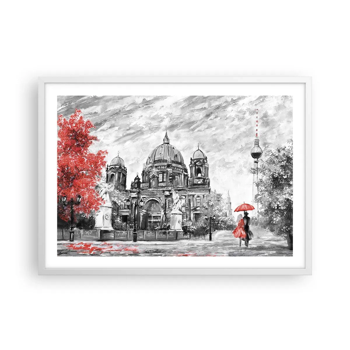 Plagát v bielom ráme - Berlínske stretnutie - 70x50 cm