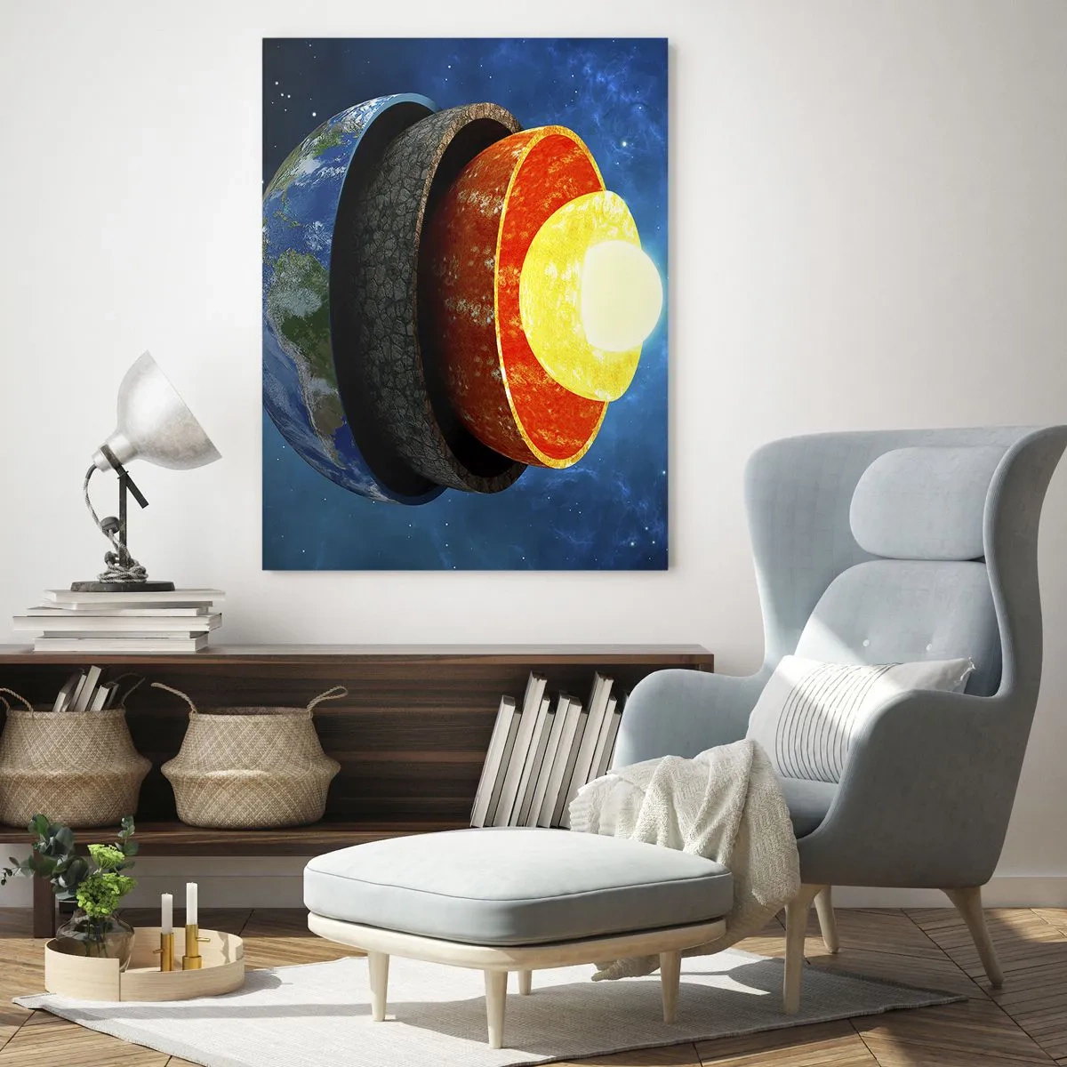 Obraz na skle - Výprava do stredu Zeme - 50x70 cm