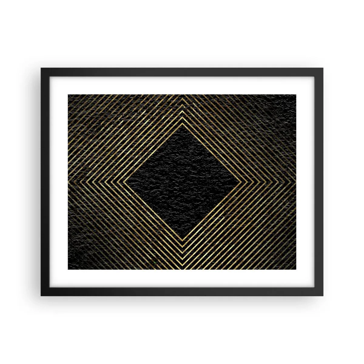 Plagát v čiernom ráme - Geometria v štýle glamour - 50x40 cm