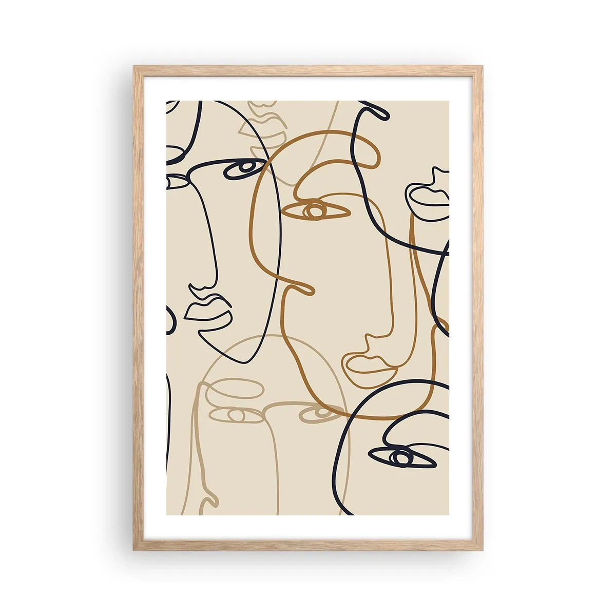 Plagát v ráme zo svetlého duba - Portrét znásobený - 50x70 cm