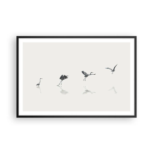 Plagát v čiernom ráme - Štyri jednoduché kroky - 91x61 cm