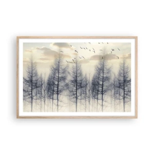 Plagát v ráme zo svetlého duba - Duchovia lesa - 91x61 cm
