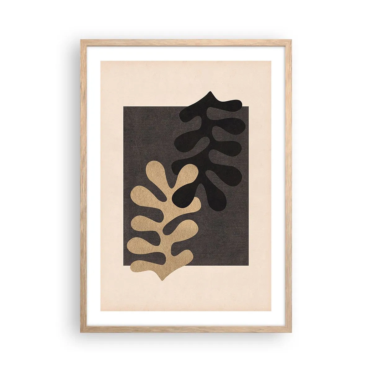Plagát v ráme zo svetlého duba - Neprítomnosť a doplnenie - 50x70 cm