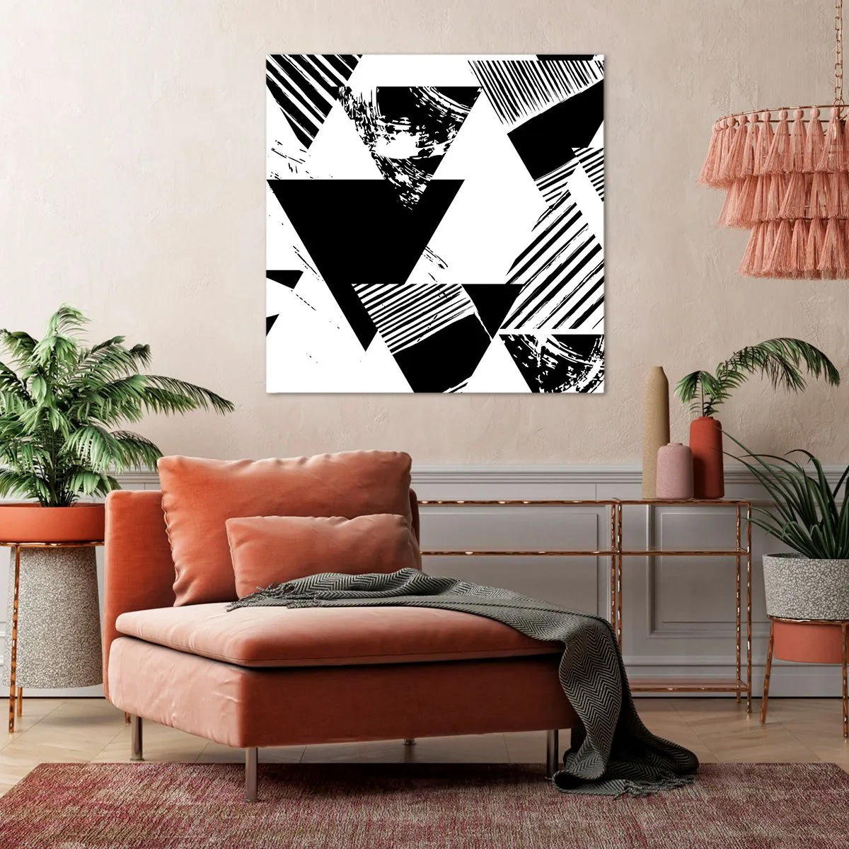 Obraz na plátne - Dážď trojuholníkov - 30x30 cm