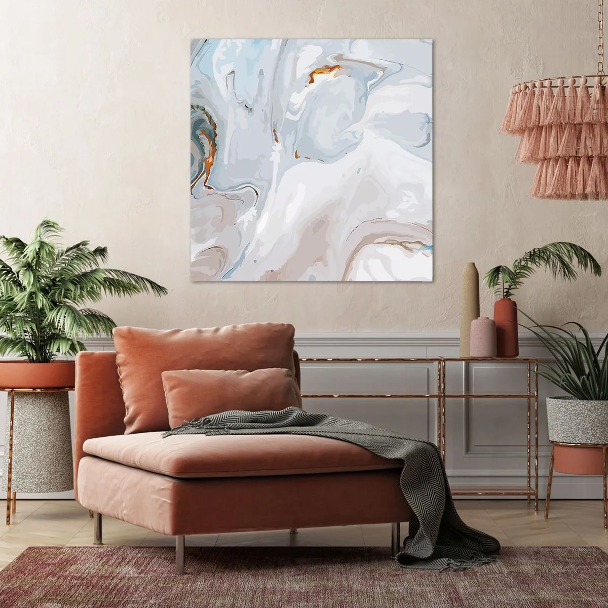 Obraz na plátne - Povznesená biela - 60x60 cm