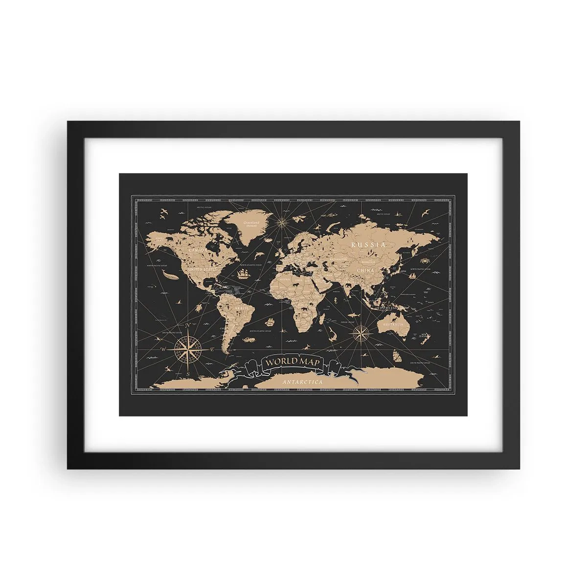 Plagát v čiernom ráme - Hranice môjho sveta - 40x30 cm