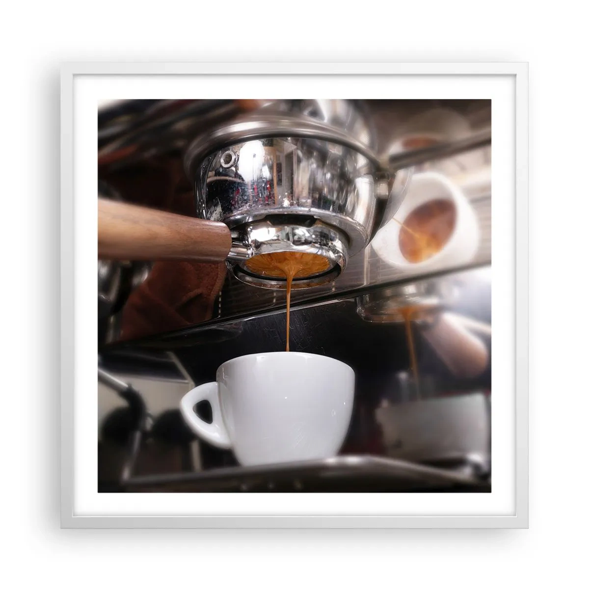 Plagát v bielom ráme - Dobrá chvíľa dňa - 60x60 cm