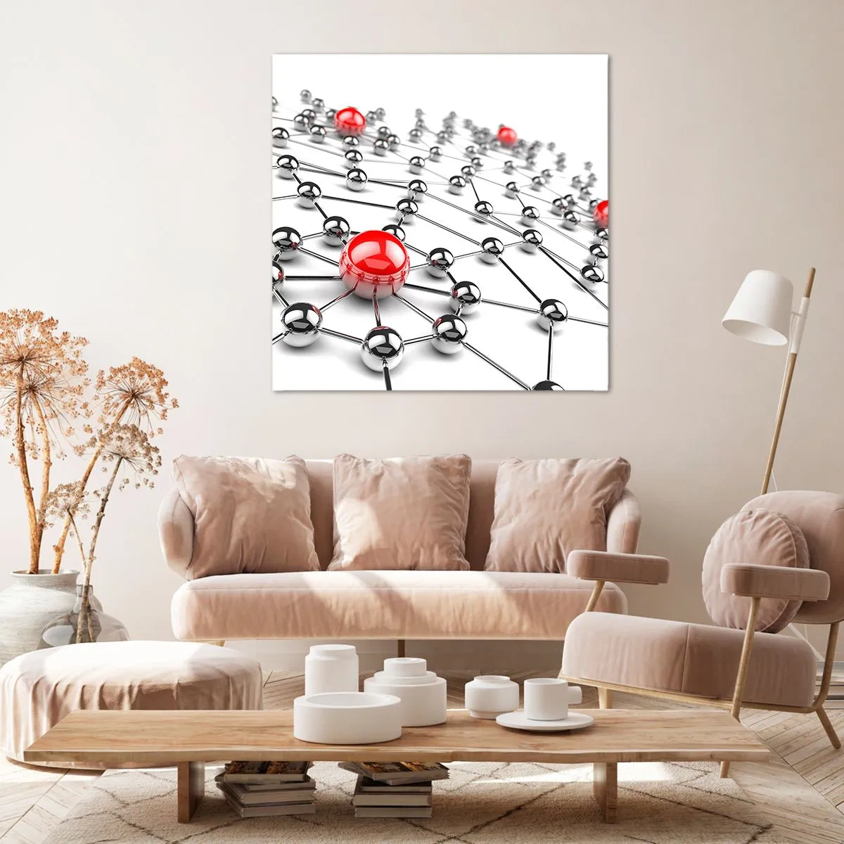 Obraz na plátne - Strieborná sieť - 70x70 cm