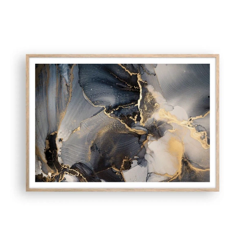 Plagát v ráme zo svetlého duba - Život kameňa - 100x70 cm