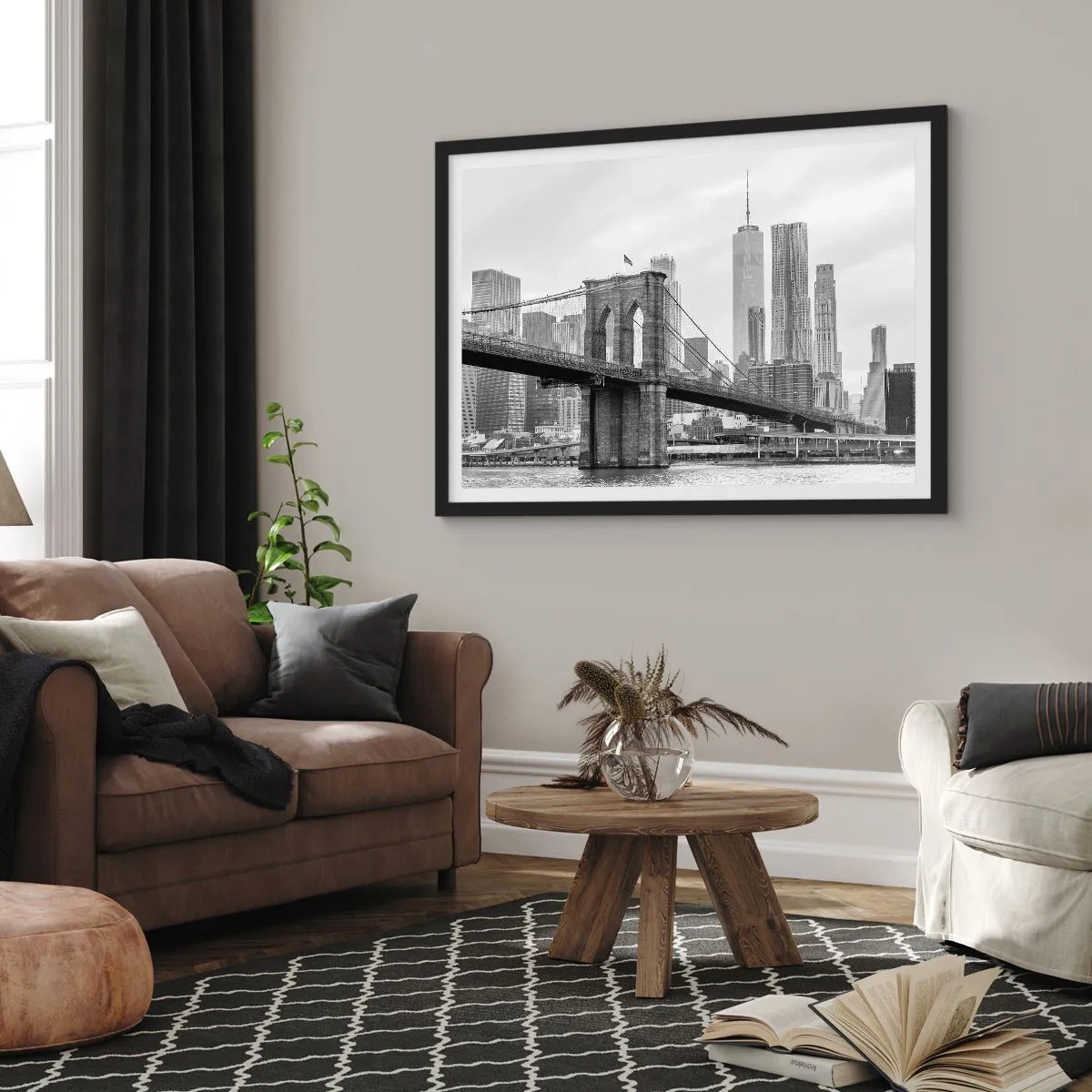 Plagát v čiernom ráme - Newyorské zázraky - 70x50 cm