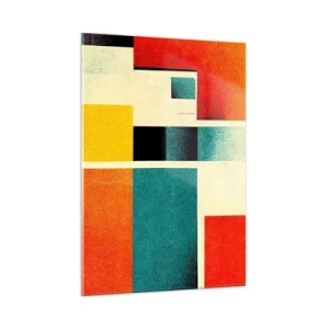 Obraz na skle - Geometrická abstrakcia – dobrá energia - 50x70 cm