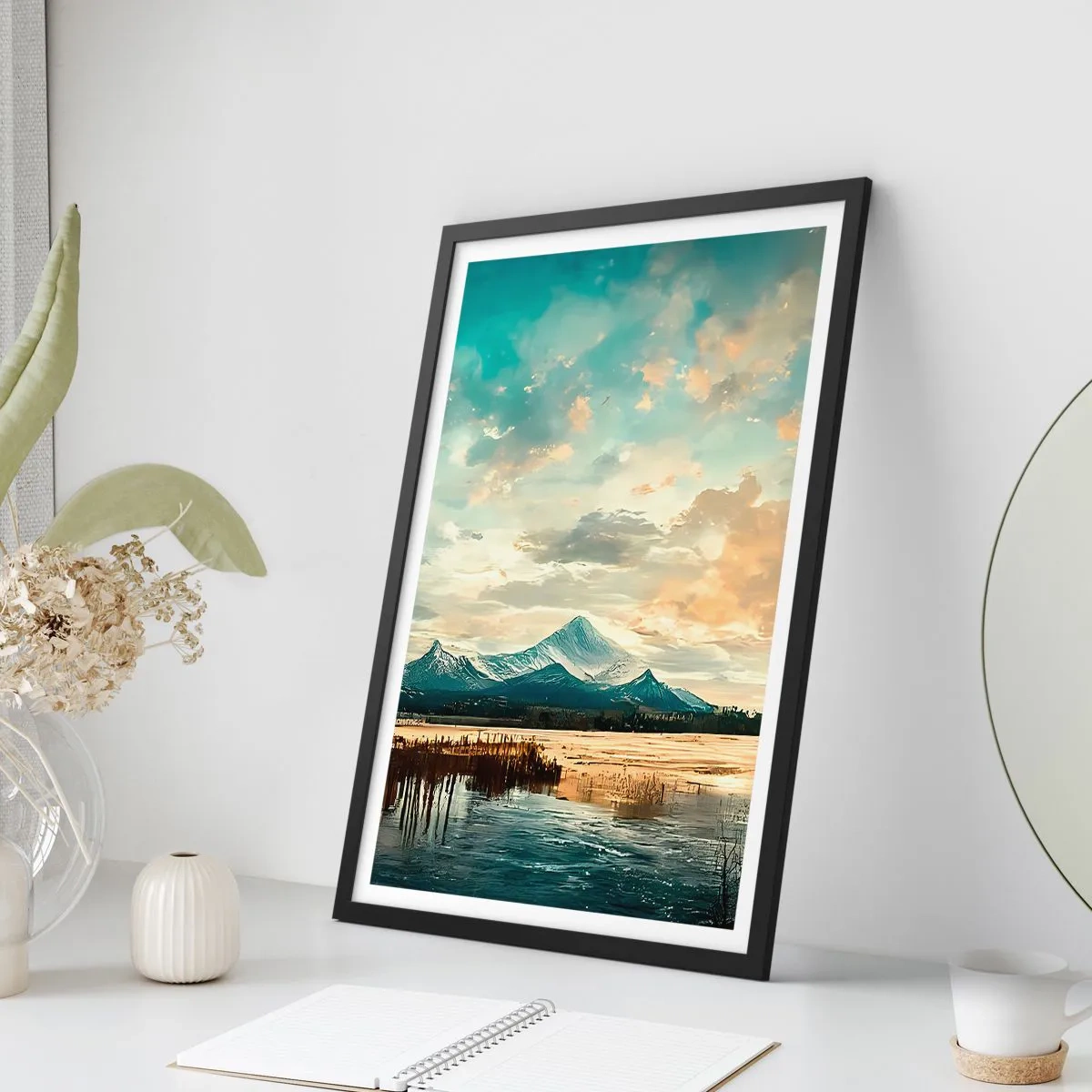 Plagát v čiernom ráme - Pod ochranou neba - 30x40 cm