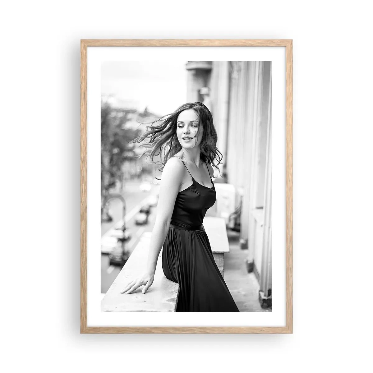 Plagát v ráme zo svetlého duba - Určite Parížanka - 50x70 cm