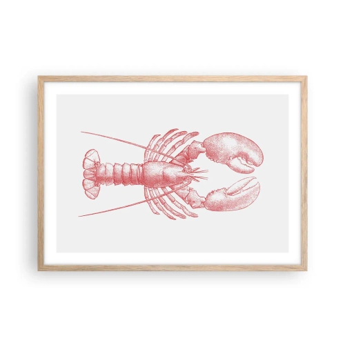Plagát v ráme zo svetlého duba - Homár hodný Homéra - 70x50 cm