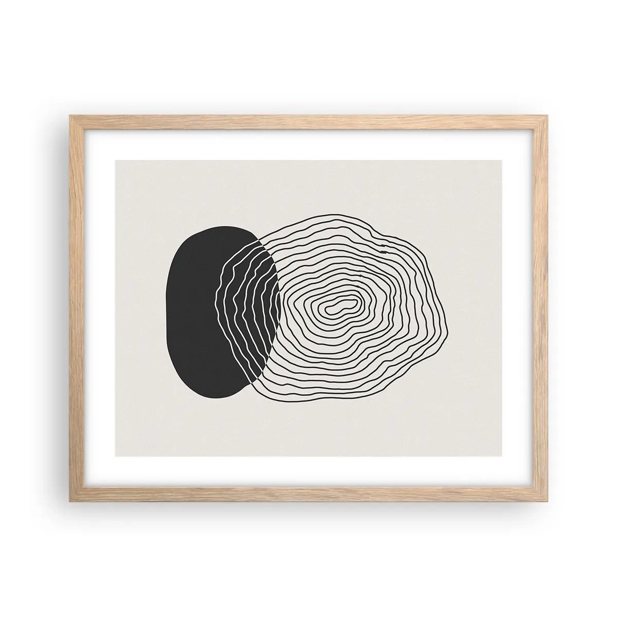 Plagát v ráme zo svetlého duba - Trvanie a kmitanie - 50x40 cm