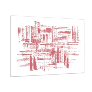 Obraz na skle - Červené mesto - 100x70 cm