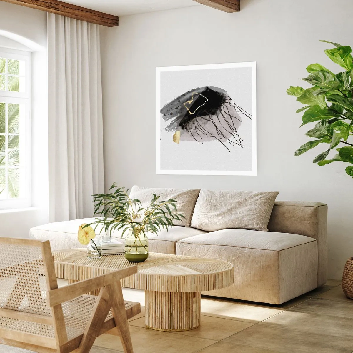 Plagát - V čiernej a zlatej - 50x50 cm