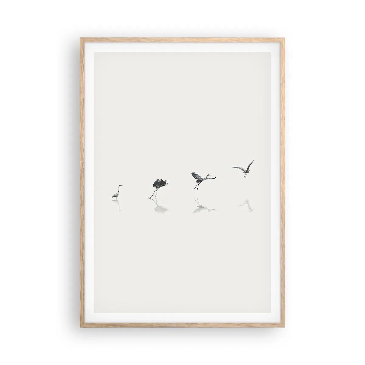 Plagát v ráme zo svetlého duba - Štyri jednoduché kroky - 70x100 cm