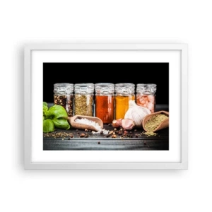 Plagát v bielom ráme - Aby mal život chuť - 40x30 cm