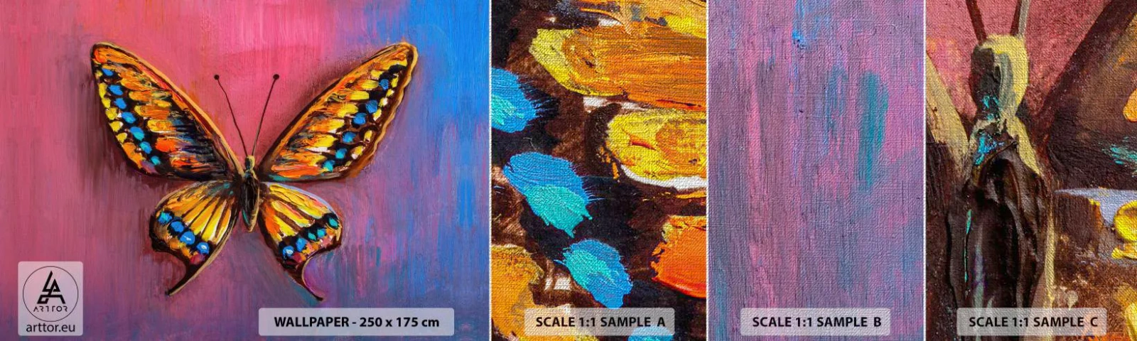 Vzorka fototapety Premium Canvas - Klenot prírody - Motýľ, Kus, Maľovanie - 100x30 cm