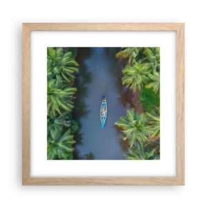 Plagát v ráme zo svetlého duba - Na tropickom chodníku - 30x30 cm