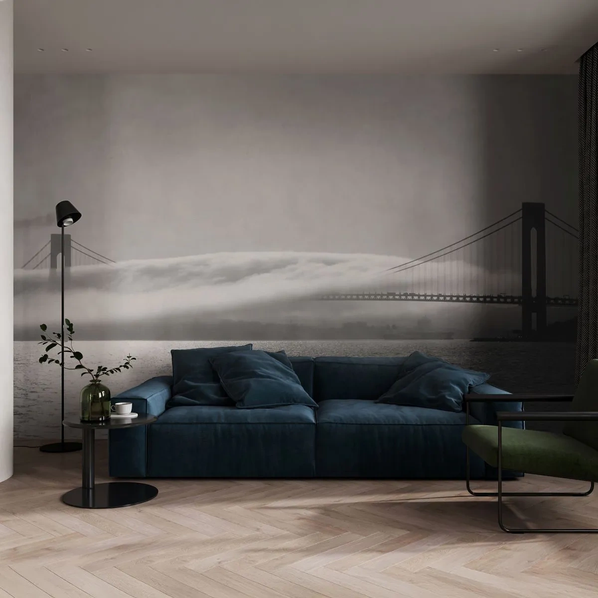 Fototapeta Standard Eco - Most v oblakoch pri východe slnka - 100x70cm - Preplávať Zlatou bránou - Moderná nástenná dekorácia do obývacej izby a spálne ARTTOR