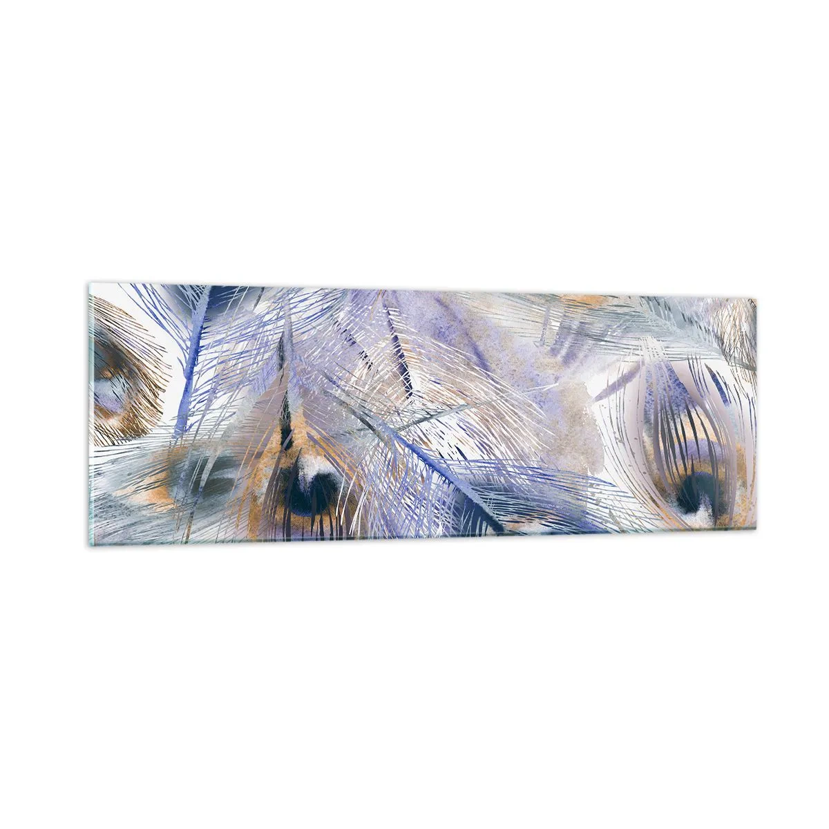 Obraz na skle - Kompozícia pávieho oka - 90x30 cm