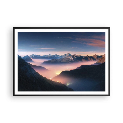 Plagát v čiernom ráme - Svetlo v údoliach - 100x70 cm