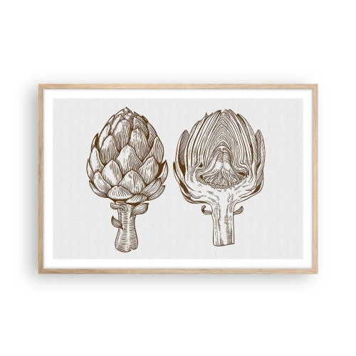 Plagát v ráme zo svetlého duba - Hodiny anatómie - 91x61 cm