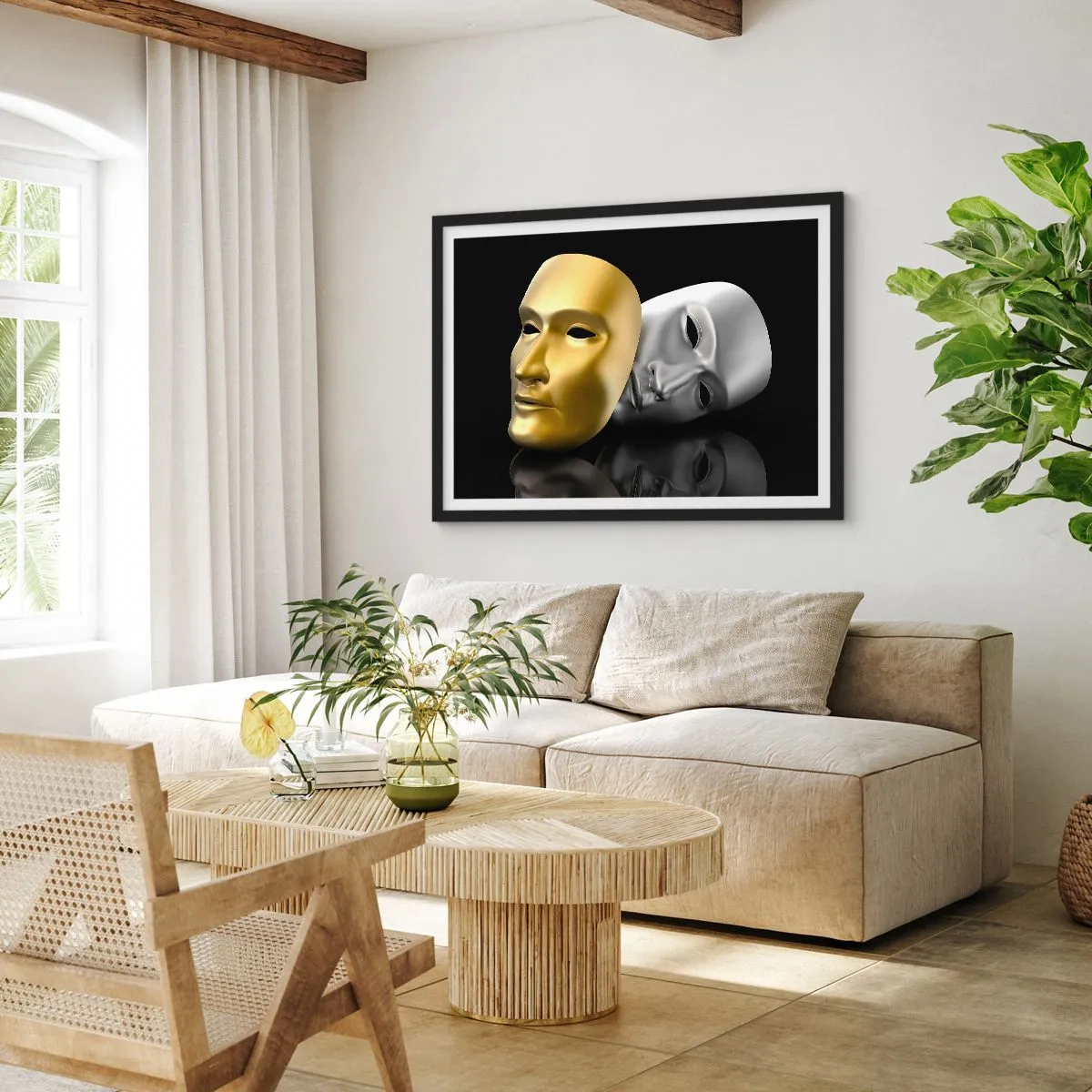 Plagát v čiernom ráme - Život je divadlo - 91x61 cm