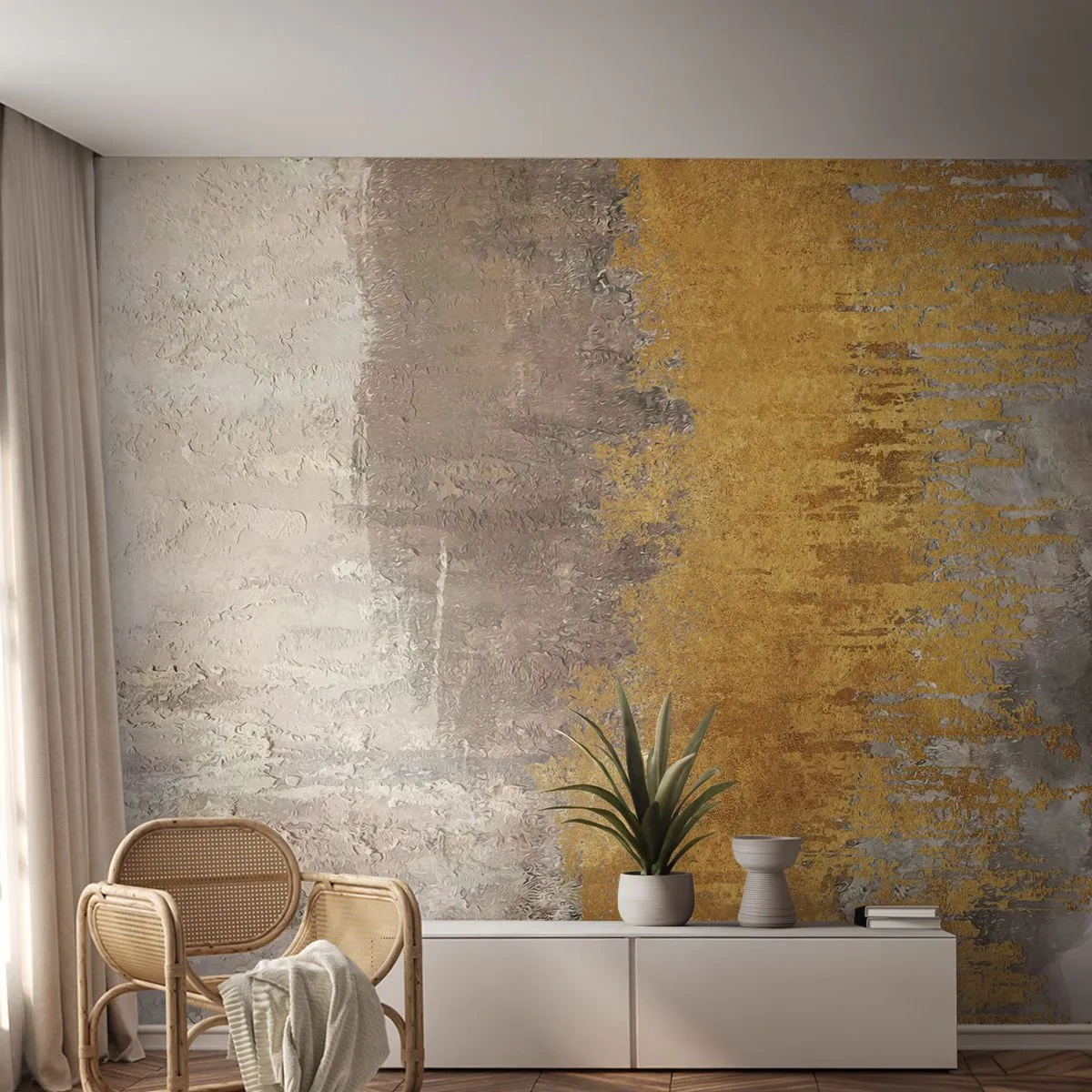Fototapeta Premium Sand - Zlatistý závan - Abstrakcia, Kus, Art Deco - 100x70 cm