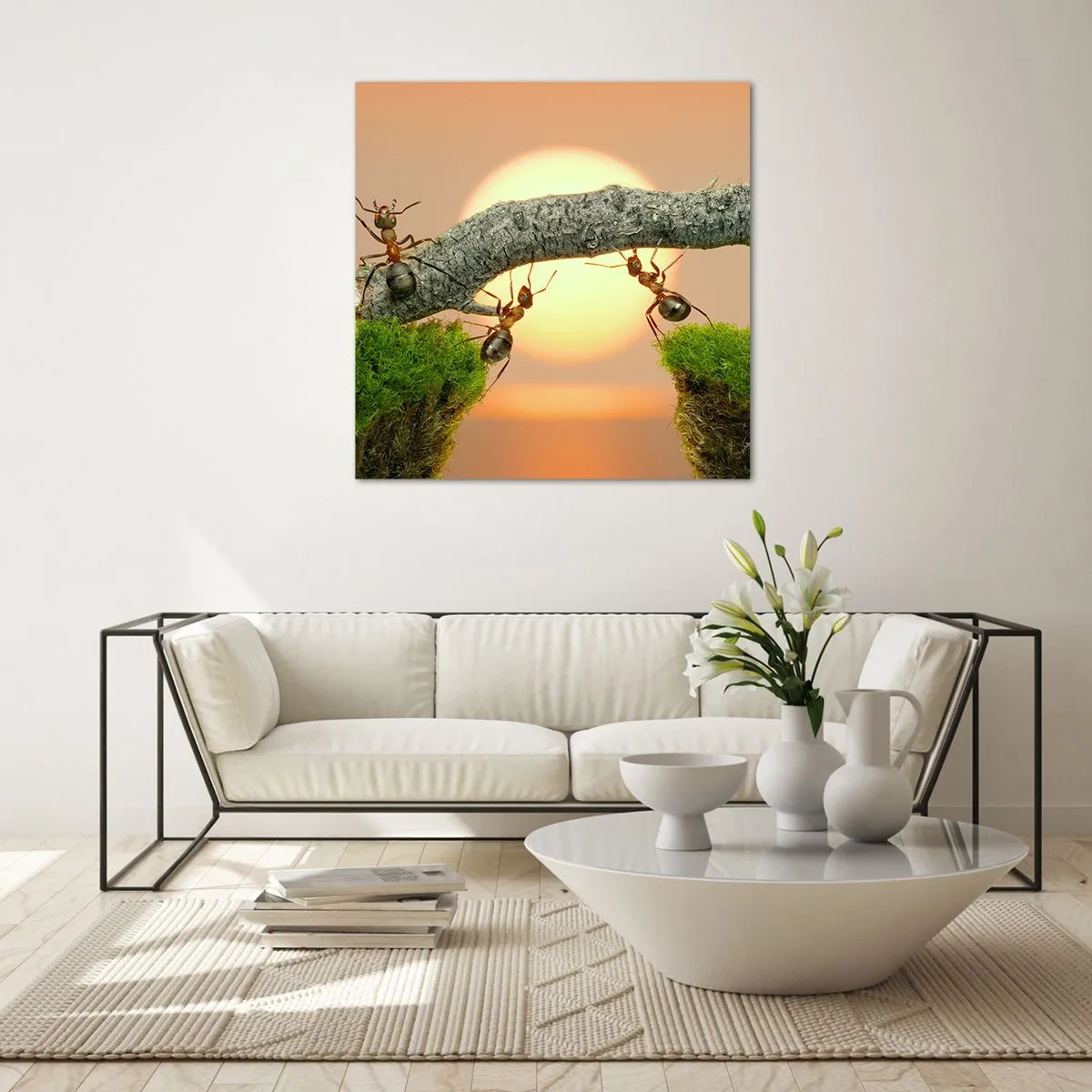 Obraz na skle - Radostná, spoločná práca - 60x60 cm