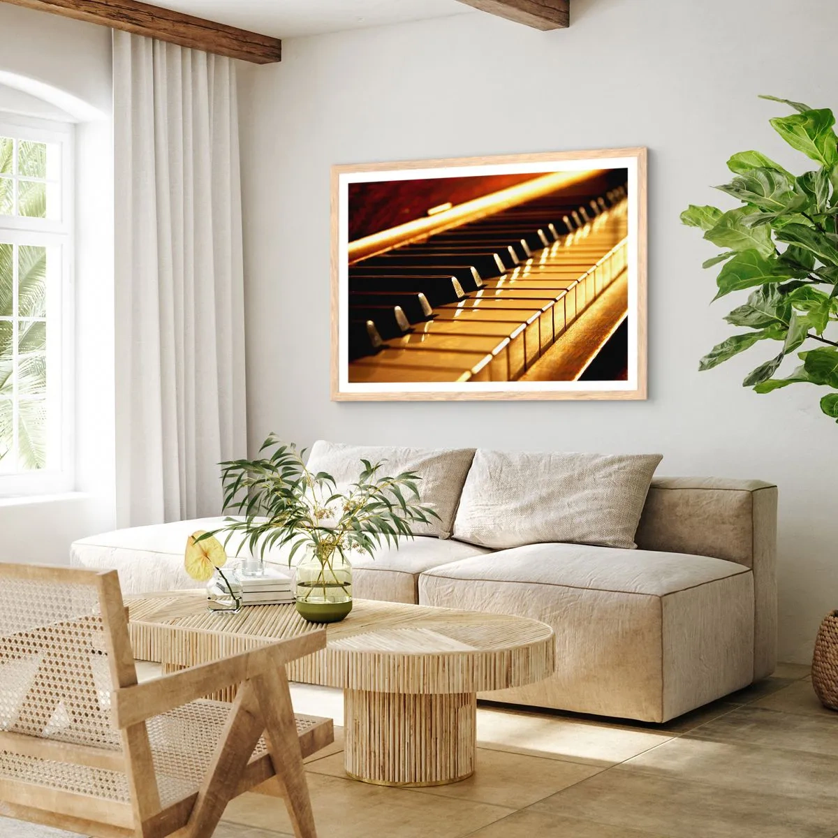 Plagát v ráme zo svetlého duba - Neobmedzené možnosti - 100x70 cm