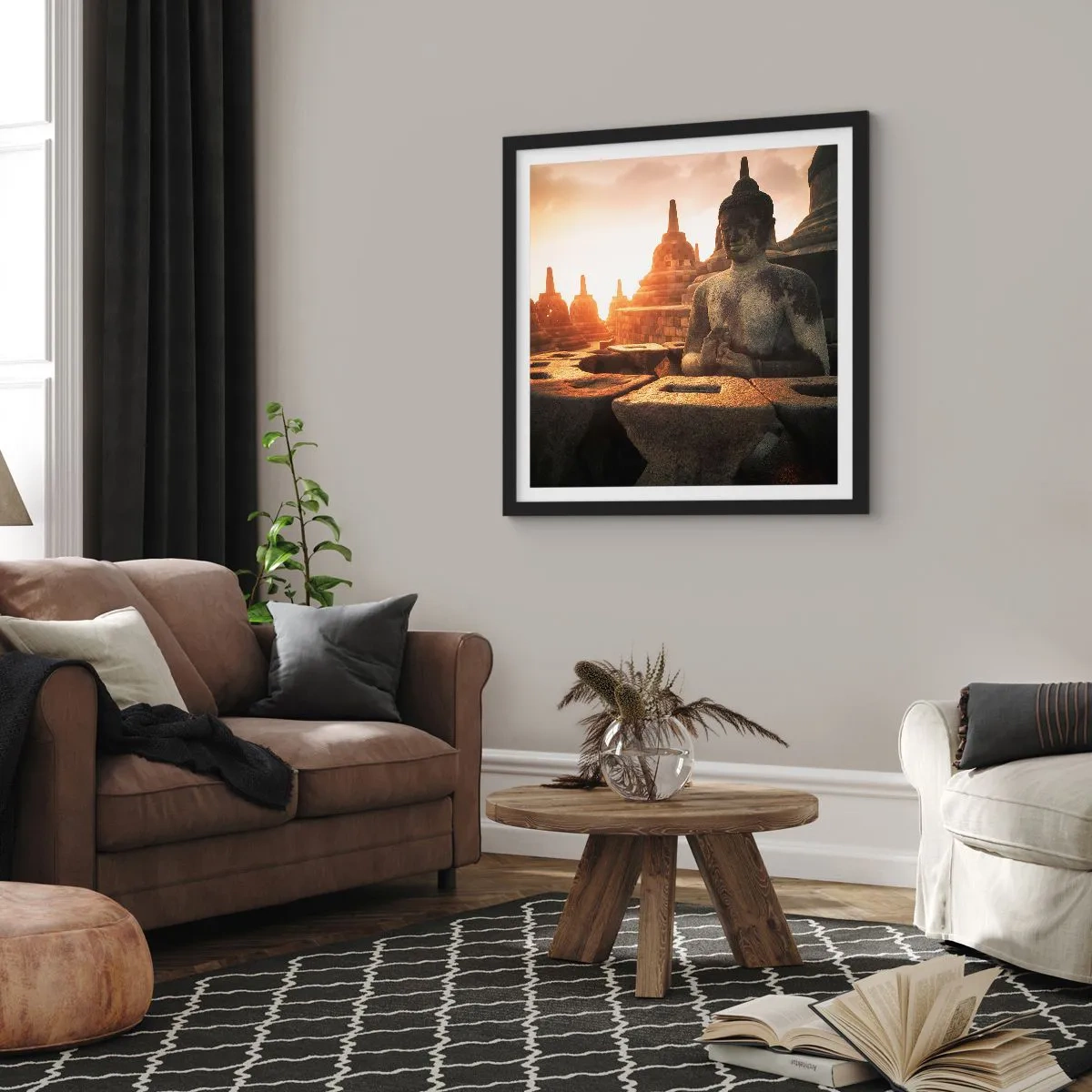 Plagát v čiernom ráme - Počasie veľkej múdrosti - 60x60 cm