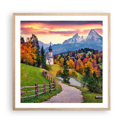 Plagát v ráme zo svetlého duba - Úplne ideálna krajina - 60x60 cm