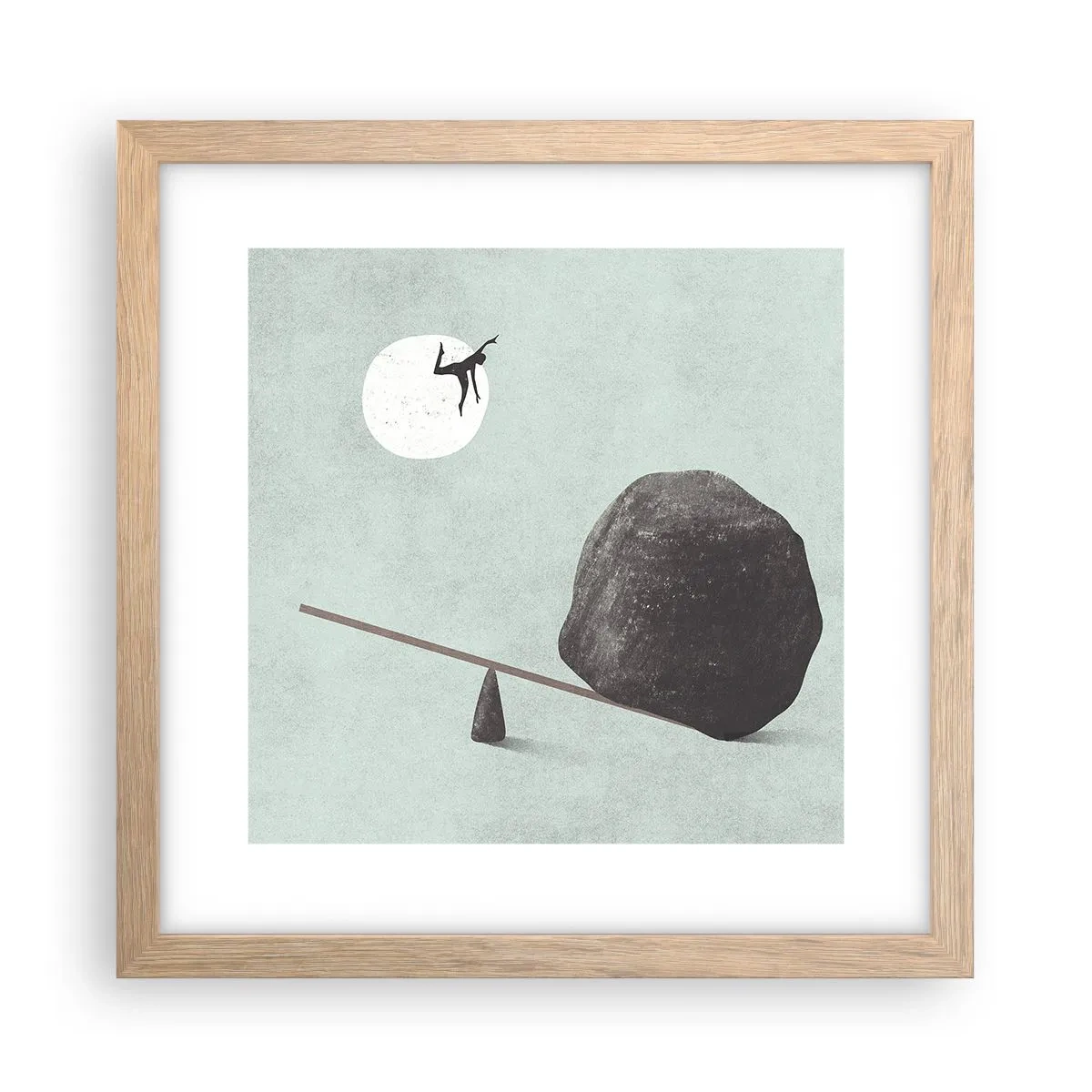 Plagát v ráme zo svetlého duba - Splnený sen - 30x30 cm