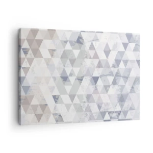 Obraz na plátne - Geometrický trojuholníkový vzor v pastelových odtieňoch - 70x50cm - V rytme na tri - Moderná nástenná dekorácia do obývacej izby a spálne ARTTOR