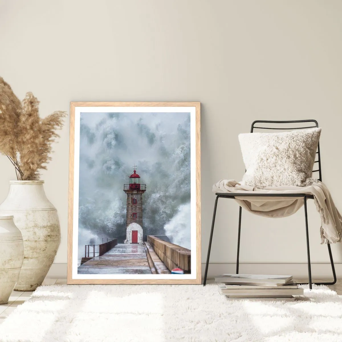 Plagát v ráme zo svetlého duba - Hukot vody, šum vetra - 40x50 cm